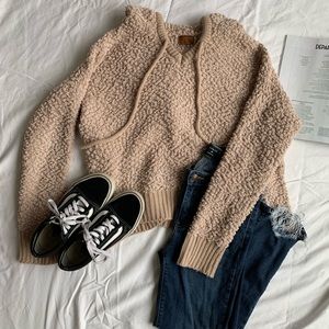 Beige Hooded Sweater